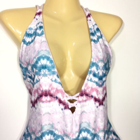 NWOT‎ B.SWIM MAKAI TIE DYE REVERSIBLE ONE PIECE SWIMSUIT LARGE - Picture 6 of 13